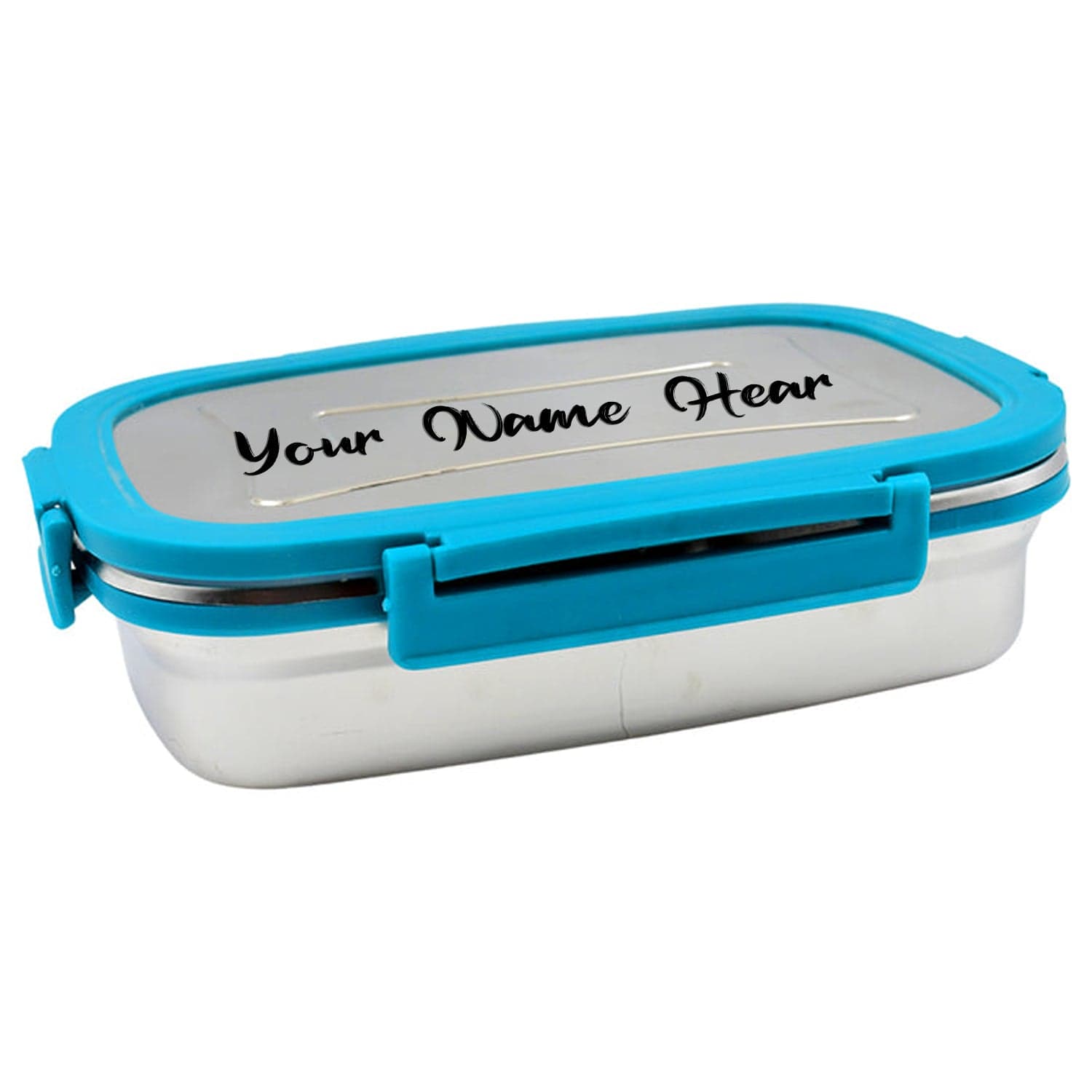 Customize Premium Stainless Steel Lunch Box for Kid, 2 Containers Lunch Box, Perfect Size Meal Lunch Box Set for Office, School and Travelling Tiffin Box (1000 ML+ 200 ML Approx) — image 1