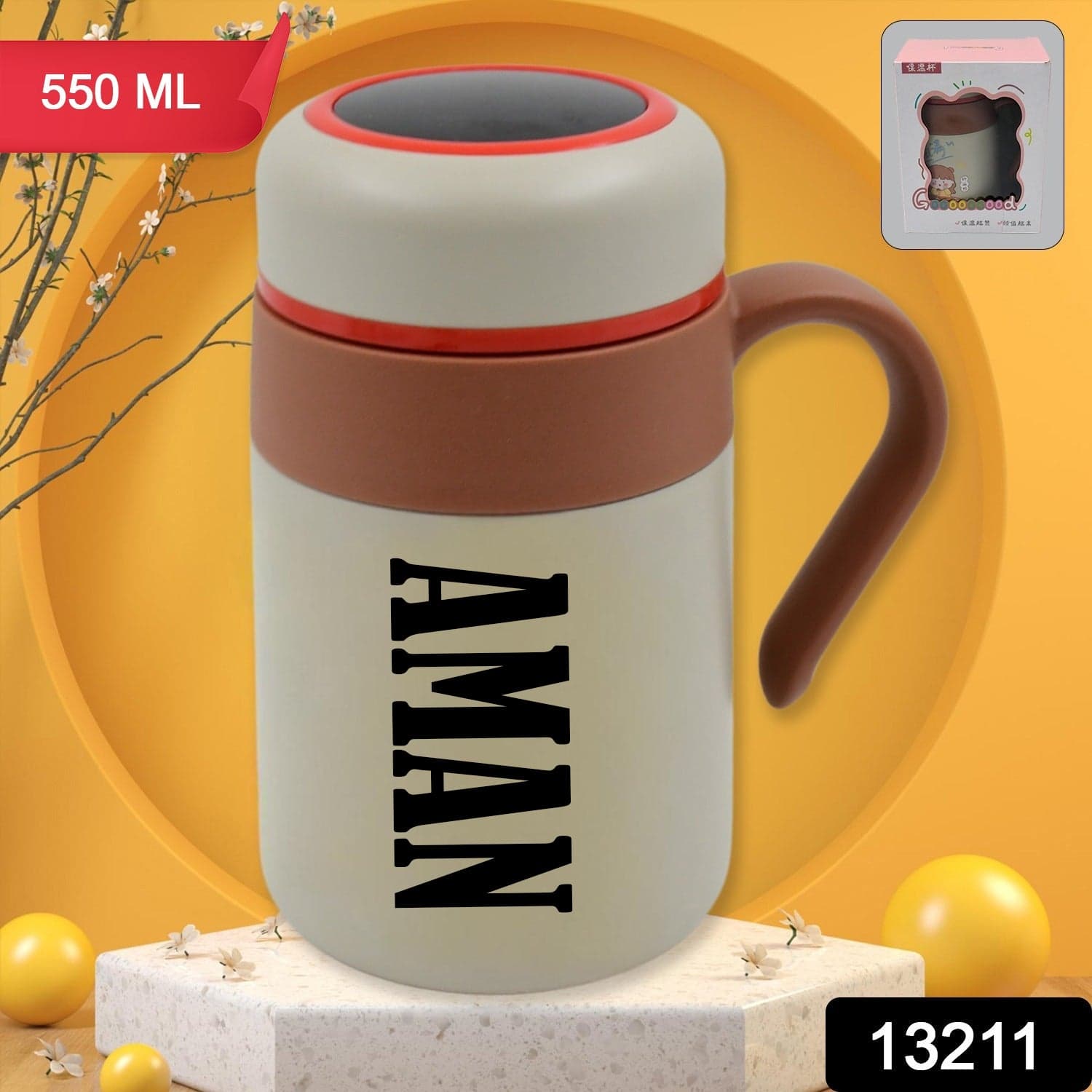 Customize Stainless Steel Mug / Bottle Vacuum Insulated Cup with Handle & Small cup (550 ML) — image 1