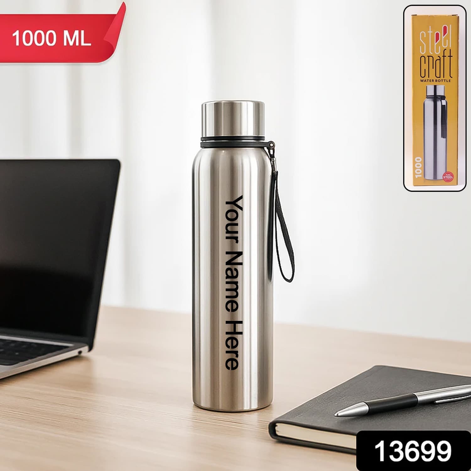 Customize Stainless Steel Vacuum-Insulated Drink Water Bottle (1000 ML) — image 1