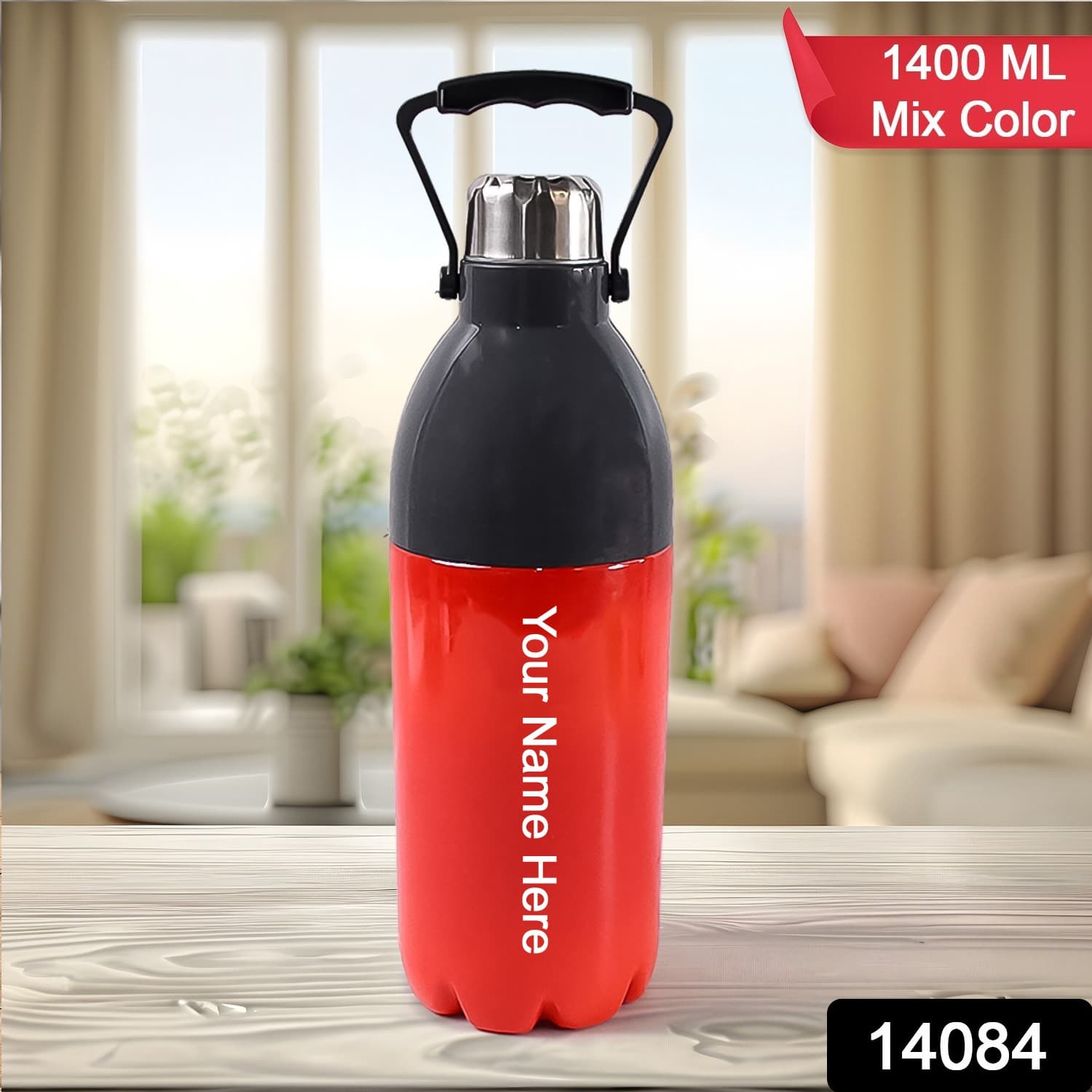 CustomizePlastic Sports Bottle Insulated, Leakproof, BPA-Free (1400ml / Mix Colour) — image 1