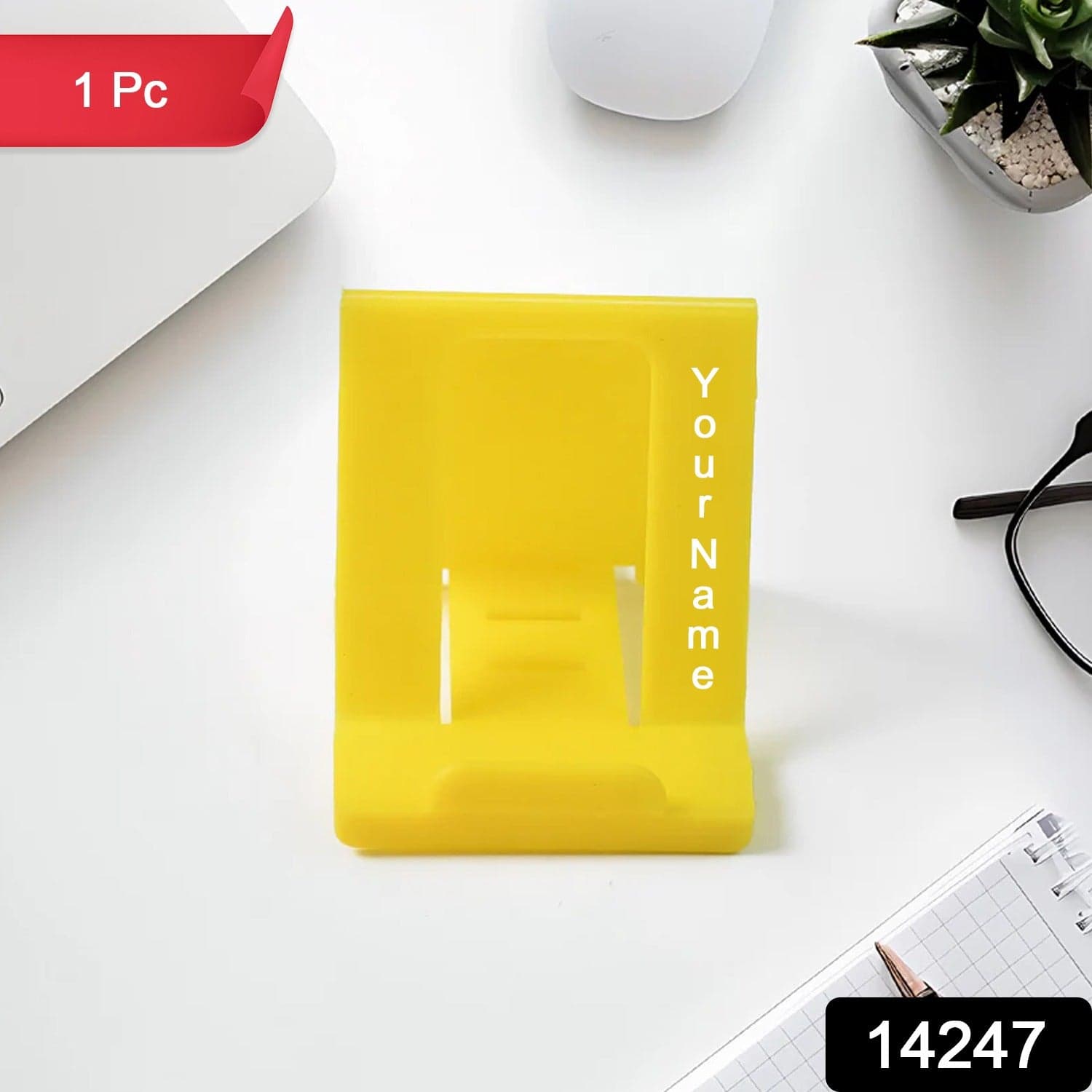 Customized / Personalized Adjustable Foldable Plastic Mobile Phone Stand (1 Pc / Mix Color) — image 1