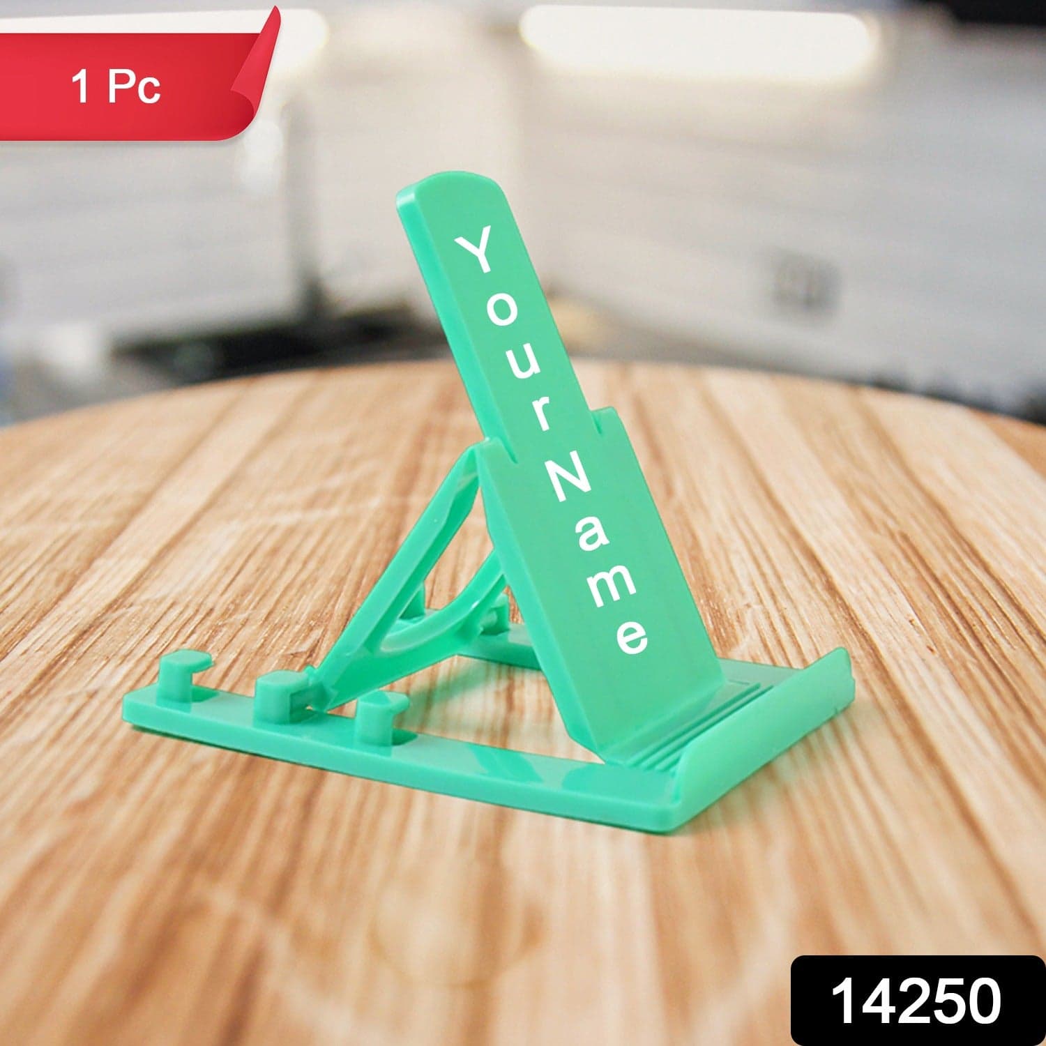 Customized / Personalized Adjustable Foldable Plastic Mobile Phone Stand Holder (1 Pc) — image 1