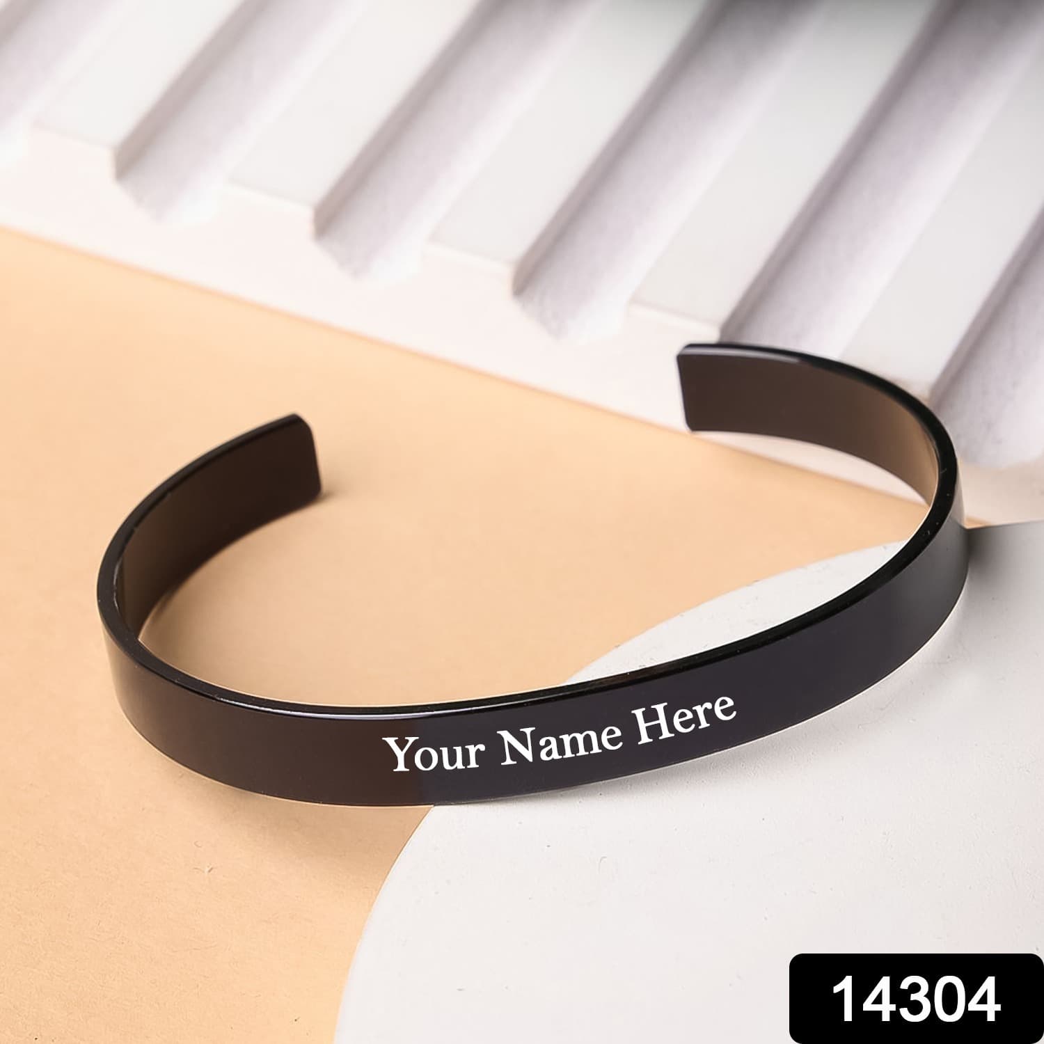 Customized / Personalized Stylish Kada Bracelet (1 Pc / Black) — image 1