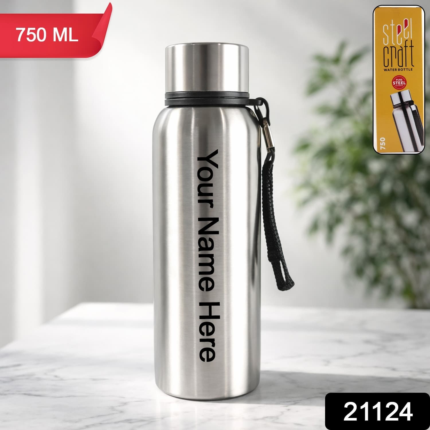 Custom Stainless Steel Vacuum-Insulated Drink Water Bottle (750 ML) — image 1