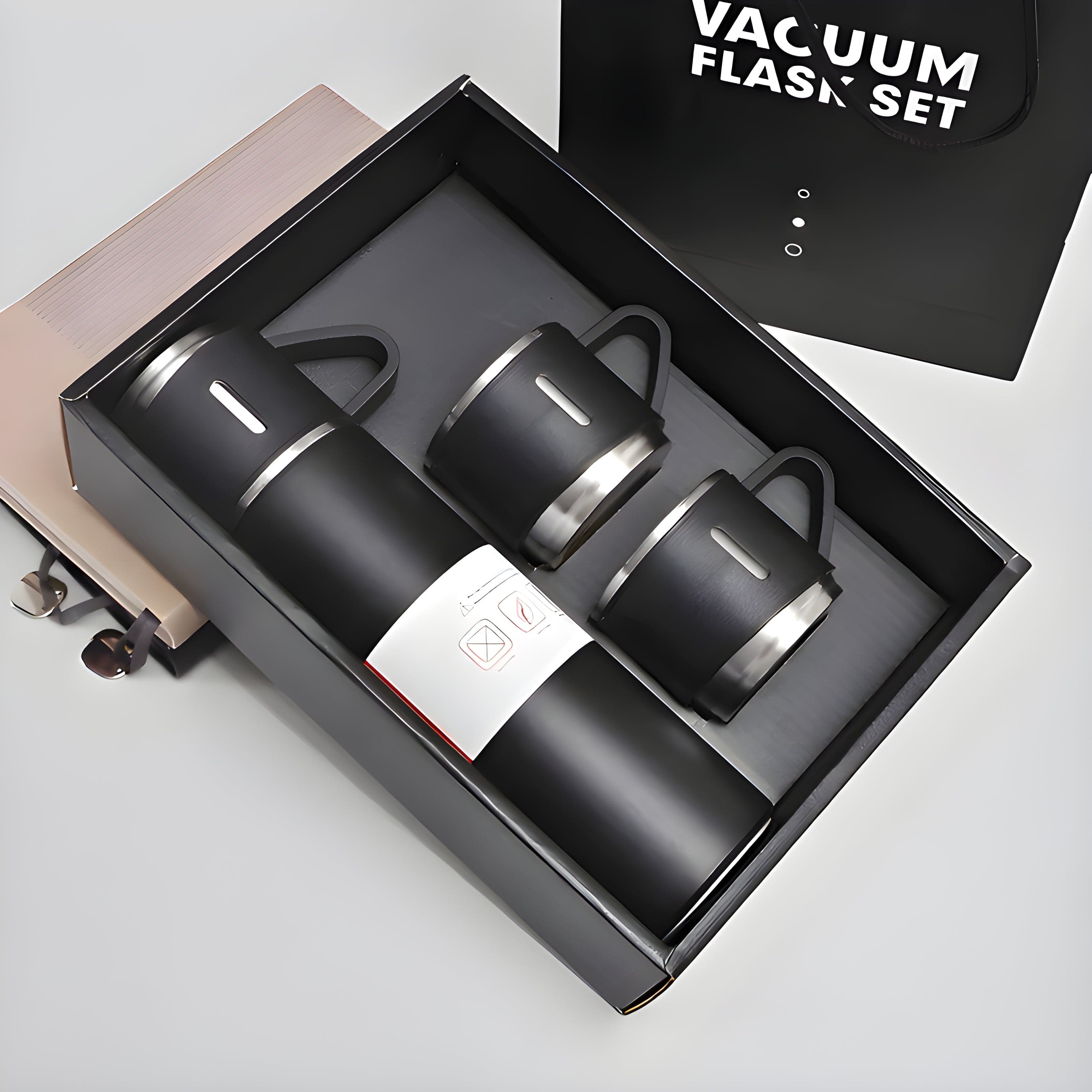2834 Customized/Personalized Stainless Steel Water Bottle Vacuum Flask Set With 3 Steel Cups Combo | Gifting Custom Name Water Bottle | Gifts for boyfriend/Girlfriend/Employee | 500ML | — image 1