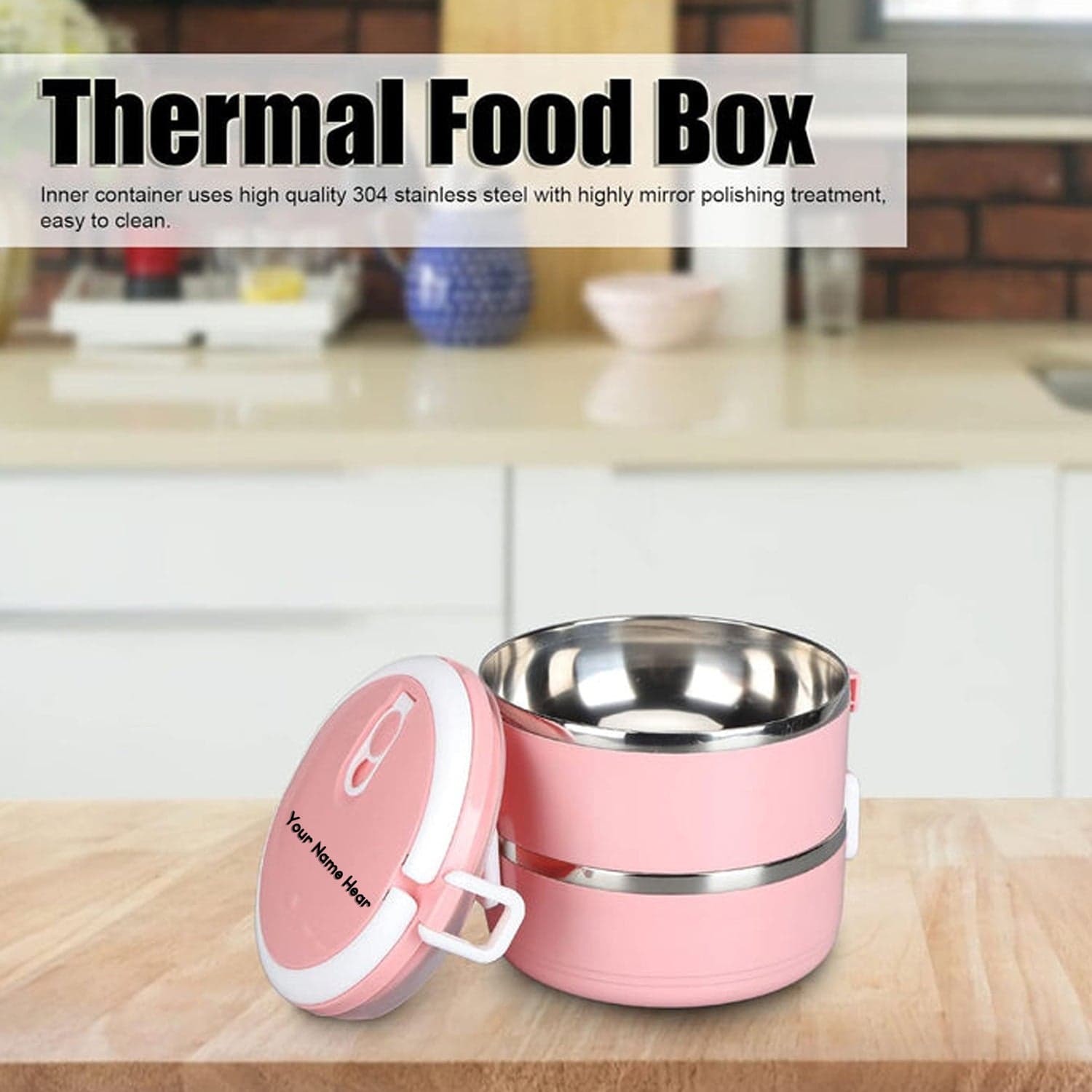 Customized Multi Layer Stainless Steel Hot Lunch Box (2 Layer) — image 1