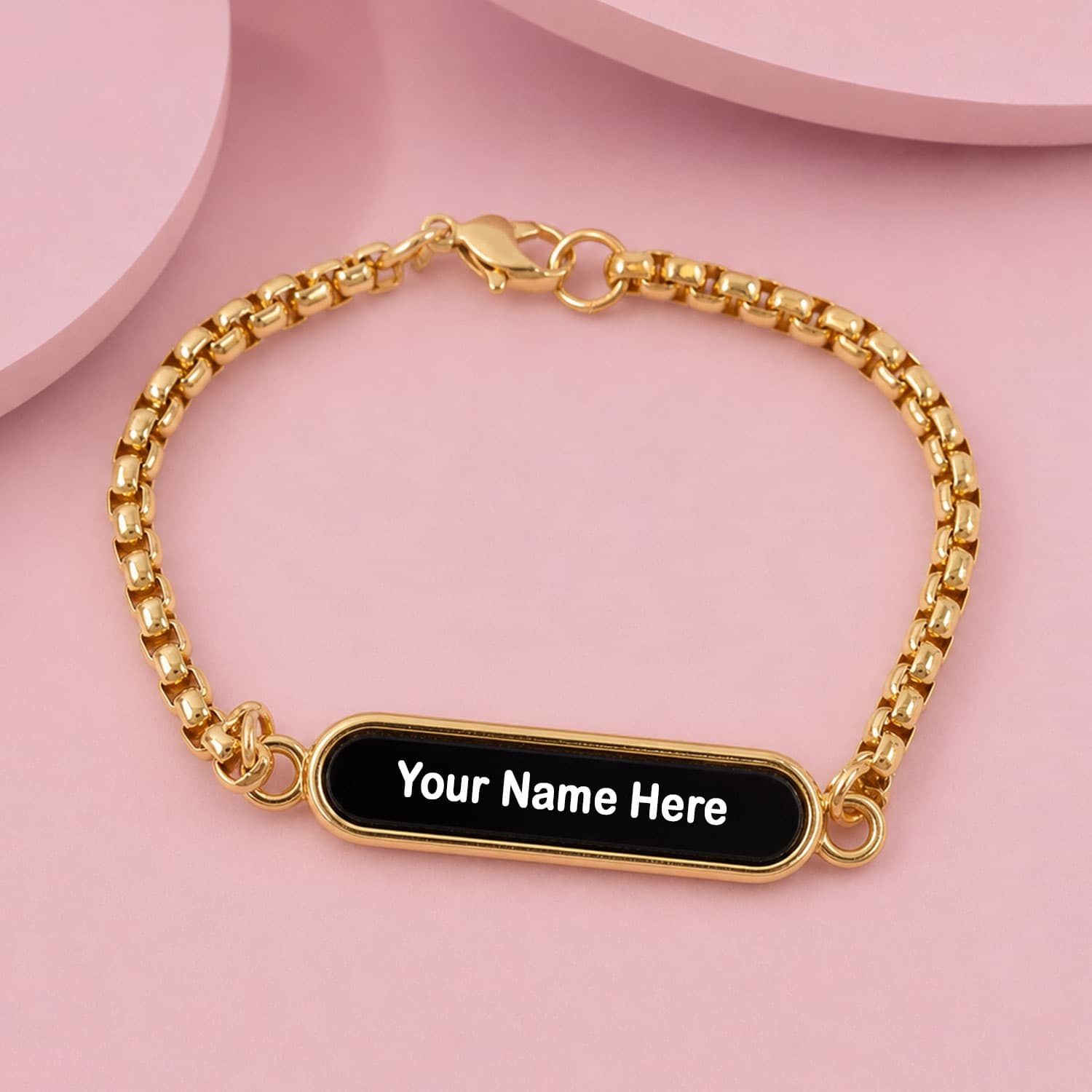 Gold-Toned Bhai Rakhi with Rudraksha Beads – Premium Personalized Rakhi — image 1