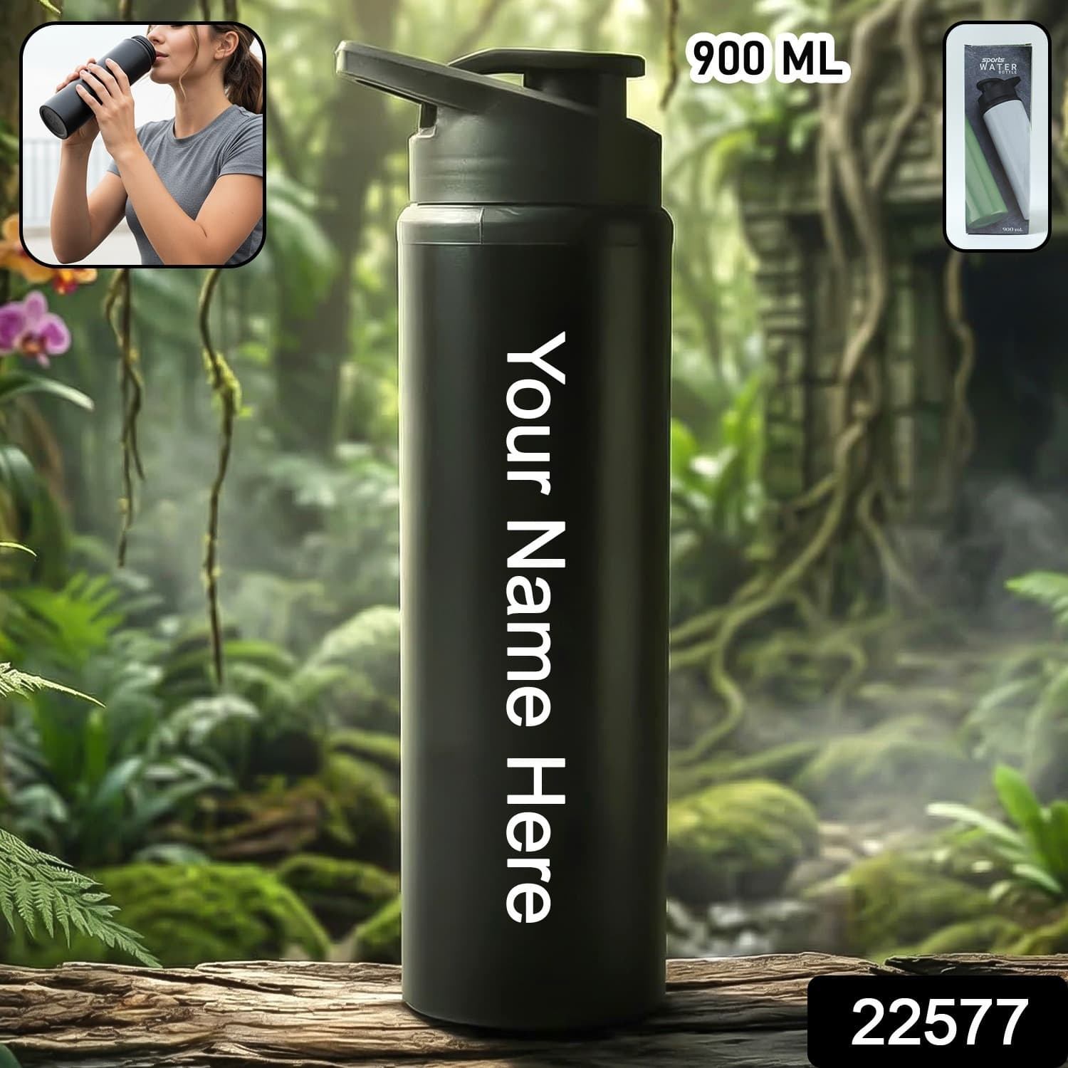 Customized Premium Stainless Steel Sports Water Bottle with Flip Top Lid 900 ML — image 1